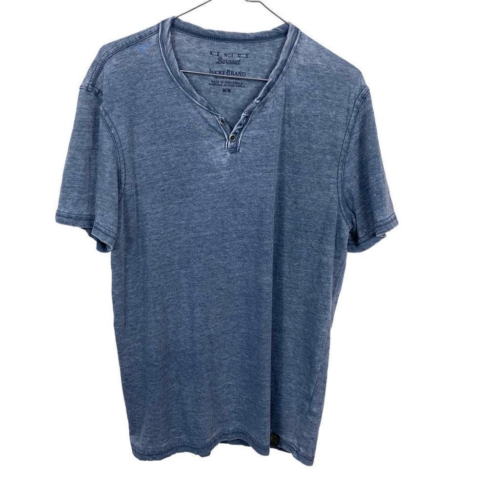 Lucky Brand Venice Burnout Navy Tee - Picture 2 of 5